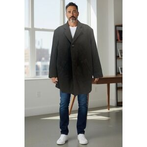 Murano Collezione Men's Black Wool Blend‎ Overcoat Size Large